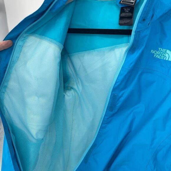 The North Face Resolve Jacket Waterproof Breathable Hooded Sky Blue L 14-16 - Picture 7 of 11